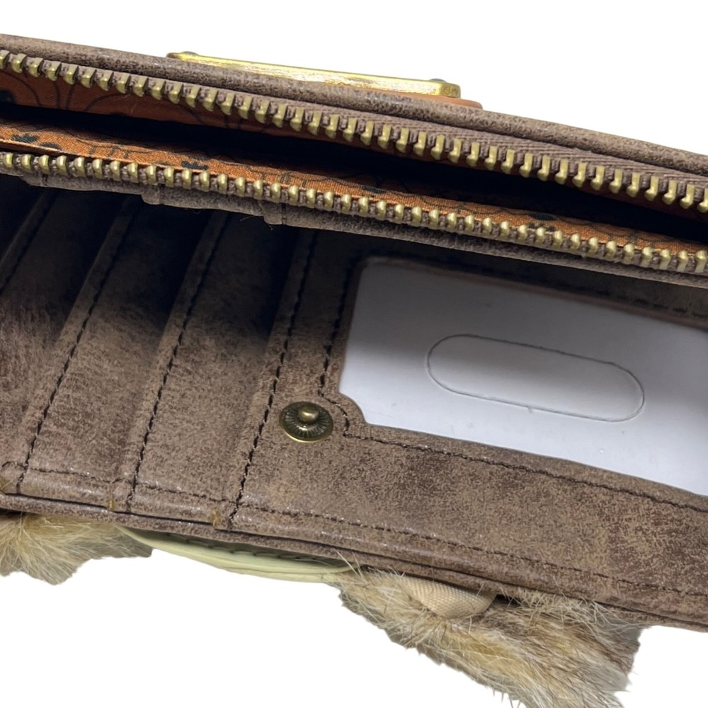 LOUNGEFLY Star Wars Fuzzy Furry EWOK Trio Flap Wallet Faux Leather NWOT - Picture 8 of 8